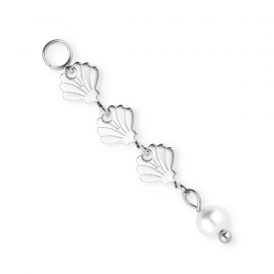 BY31&reg; Breloques en acier inox &agrave; maille coquille Argent&eacute;-blanc