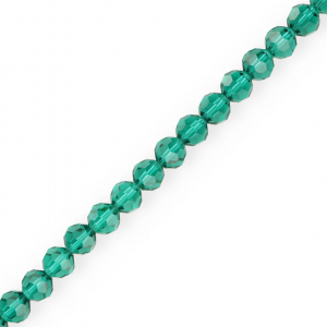 Perles &agrave; facettes rondes 6 mm Vert sarcelle