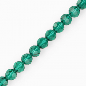 Perles &agrave; facettes rondes 10 mm Vert sarcelle