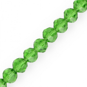 Perles &agrave; facettes rondes 12 mm Vert gazon