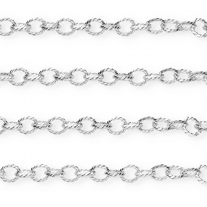 Appr&ecirc;ts en acier Inox cha&icirc;ne maille jaseron maille for&ccedil;at Argent&eacute;