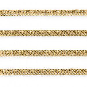 Appr&ecirc;ts en acier Inox cha&icirc;ne maille jaseron maille gourmette double Dor&eacute;