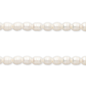 Perles d'eau douce imparfaites grain de riz 12x10mm"" Blanc naturel