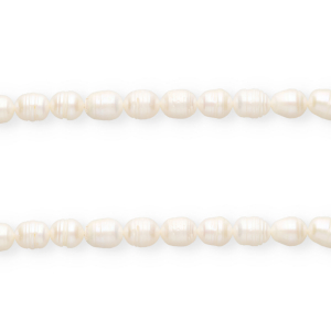 Perles d'eau douce imparfaites grain de riz 10x9mm"" Blanc naturel