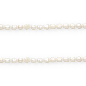 Perles d'eau douce imparfaites nugget rond 6-7x5mm Blanc naturel