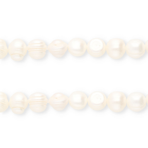 Perles d'eau douce imparfaites rond Blanc naturel