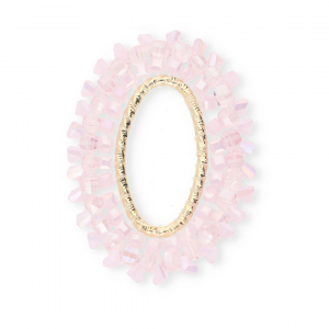 Pendentifs facett&eacute;es ovale Rose clair AB-dor&eacute;