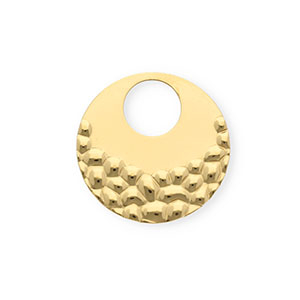 Breloques en acier Inox rond Dor&eacute;