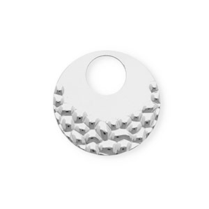 Breloques en acier Inox rond Argent&eacute;