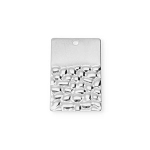 Breloques en acier Inox rectangle Argent&eacute;