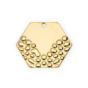 Breloques en acier Inox hexagone Dor&eacute;
