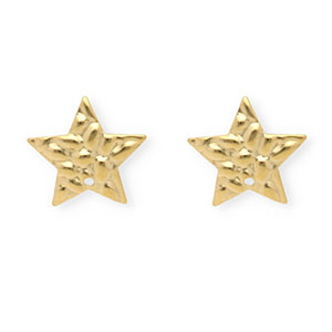Appr&ecirc;ts en acier Inox boucles d'oreilles / puces d&rsquo;oreilles &eacute;toile avec anneau Dor&eacute;