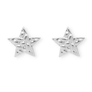 Appr&ecirc;ts en acier Inox boucles d'oreilles / puces d&rsquo;oreilles &eacute;toile avec anneau Argent&eacute;