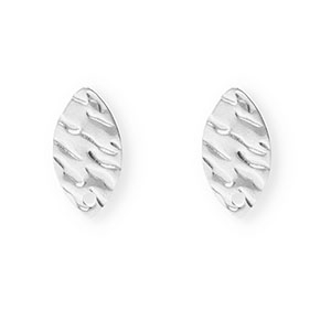 Appr&ecirc;ts en acier Inox boucles d'oreilles / puces d&rsquo;oreilles ovale avec anneau Argent&eacute;