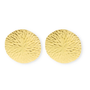 Appr&ecirc;ts en acier Inox boucles d'oreilles&nbsp;/&nbsp;puces d&rsquo;oreilles rond avec anneau Dor&eacute;
