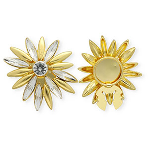 Cache-boutons fleur Dor&eacute;-cristal