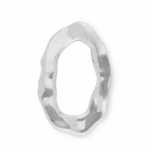 Pendentifs accroche-regard / connecteur ovale Argent&eacute;
