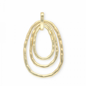 Pendentifs accroche-regard bague ovale Dor&eacute;