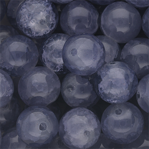 Perles en verre 12 mm Bleu denim