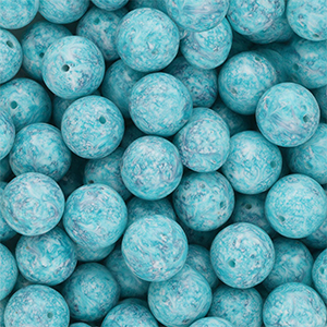 Perles en verre 14 mm Bleu multicolore