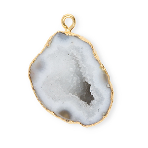 Breloque en pierre naturelle Quartz Gris-dor&eacute;