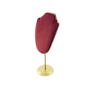 Pr&eacute;sentoir bijoux buste pour colliers Rouge bordeaux-dor&eacute;