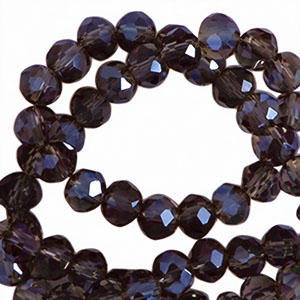 Perles &agrave; facettes 4x3mm disque Heishi Marron roux-pearl shine coating