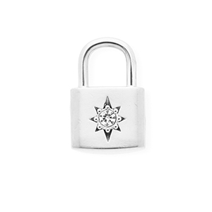 Breloques en acier Inox avec strass fermoir avec &eacute;toile Argent&eacute;-cristal