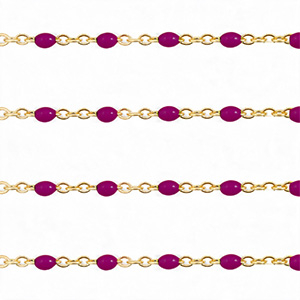 Appr&ecirc;ts en acier inox cha&icirc;ne maille jaseron 1mm&nbsp; Violet-dor&eacute;