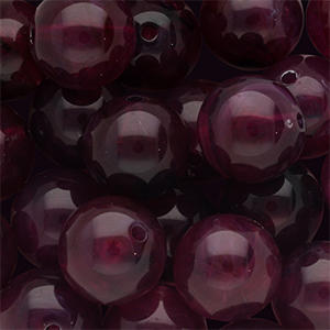 Perles acryliques 14 mm rond Violet aubergine-blanc marbr&eacute;