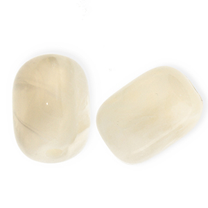 Perles acryliques tube Blanc cass&eacute;-blanc marbr&eacute;