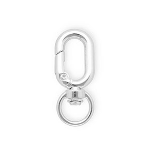 Appr&ecirc;ts anneau porte-cl&eacute;s mousqueton ovale Argent&eacute;