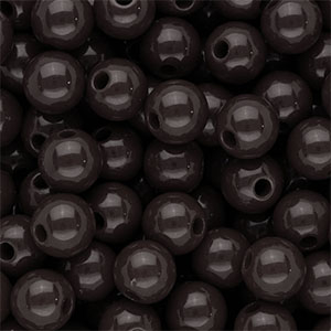 DQ Perles acryliques 10 mm brillant Marron chocolat fonc&eacute;