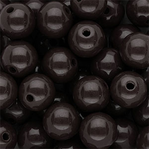 DQ Perles acryliques 12 mm brillant Marron chocolat fonc&eacute;
