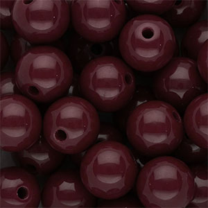 DQ Perles acryliques 14 mm brillant Rouge acajou