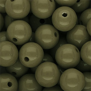 DQ Perles acryliques 14 mm brillant Vert arm&eacute;e