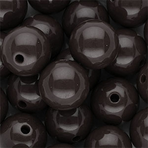 DQ Perles acryliques 16 mm brillant Marron chocolat fonc&eacute;