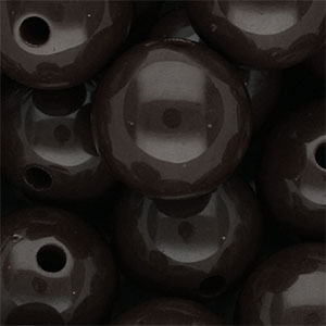 DQ Perles acryliques 20 mm brillant Marron chocolat fonc&eacute;