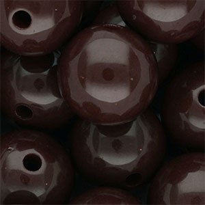 DQ Perles acryliques 20 mm brillant Marron fonc&eacute;
