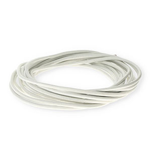 Cuir rond&nbsp;3&nbsp;mm Blanc