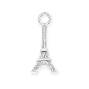 Breloques en acier Inox tour Eiffel Argent&eacute;