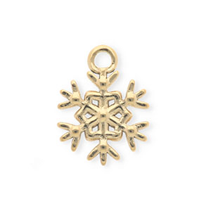 Breloques en acier Inox flocon de neige Dor&eacute;