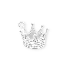 Breloques en acier Inox couronne Argent&eacute;