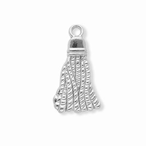 Breloques en acier Inox pompons Argent&eacute;