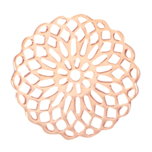 Connecteur boh&egrave;mes rond 15mm dor&eacute; rose