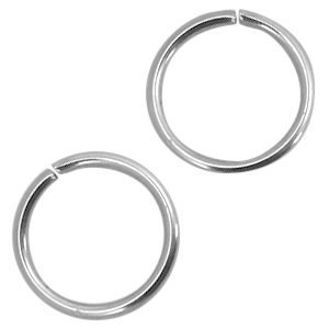 Appr&ecirc;ts en acier Inox anneau bris&eacute; 8mm argent&eacute;