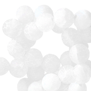 Pierres naturelles Calc&eacute;doine et Agate 6mm Blanc opal