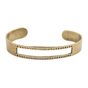 Appr&ecirc;ts en m&eacute;tal DQ support bracelet (pour fil macram&eacute;) bronze antique (sans nickel)