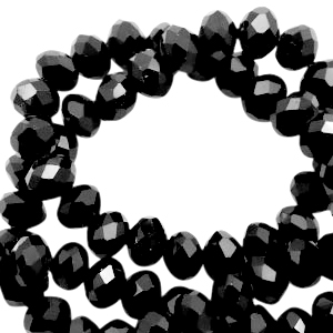 Perles &agrave; facettes 4x3mm disque Noir-pearl high shine coating