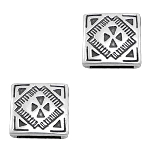 Appr&ecirc;ts en m&eacute;tal TQ poussoirs carr&eacute; &Oslash;13.8x2.4mm argent&eacute; antique